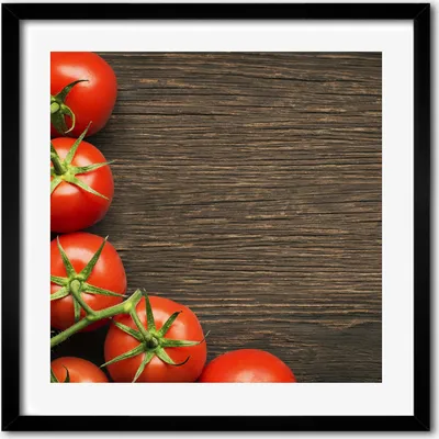Produktbild von Bild - 50 cm x 50 cm - MDF - Rahmen, Wandkunst - Tomaten auf Holz