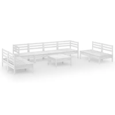 Produktbild von vidaXL 9-tlg. Garten-Lounge-Set Weiß Massivholz Kiefer