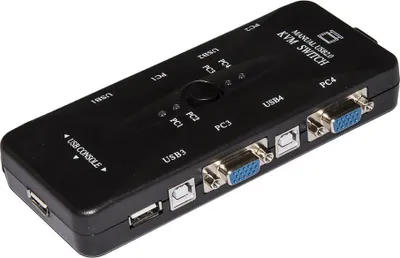 Immagine prodotto di Link Accessori LKKWM4 Switch tastiera/video/mouse (KVM) nero