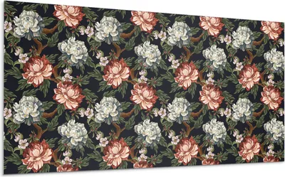 Produktbild von Blumenmuster Auf Dem Hintergrund – Selbstklebende Fliesen – Wandverkleidung – Wandpaneel – PVC Fliesen – Vinylflisen – PCV Flisen – Selbstklebend – Wanddeko –100 x 50 cm