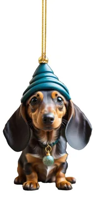 Produktbild von Dackel Hund Weihnachtsbaum Anhänger Weihnachtsschmuck Figur Hängedekoration Geschenk Party Home Deko - Modell: D