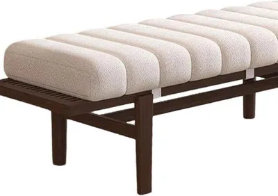 Productafbeelding van Buitenkussen - Zelfbouwproduct - Dubbel, zonder schuurranden - 35x110 cm - Wit - Terraskussen