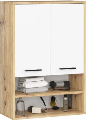 Produktbild von Akord Hängeschrank 2-Türig 1 Schublade Artisan-Eiche/Weiß 64X30X94 Cm
