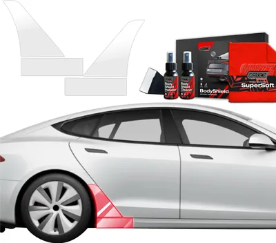 Obrázek produktu pro Ochranná fólie 4 v 1 Grizz Protector na zadní boční prahy – Tesla Model S (2023–2025)