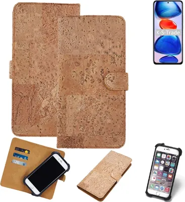 Produktbild von K-S-Trade Hülle kompatibel mit Xiaomi Redmi Note 11 Pro+  Kork Handyhülle Cover  Schutzhülle TPU Case Bumper in Hellbraun, (1x)