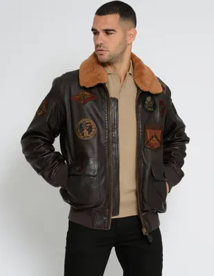 Produktbild von Top Gun Lederjacke TG2023004 Herren brown S