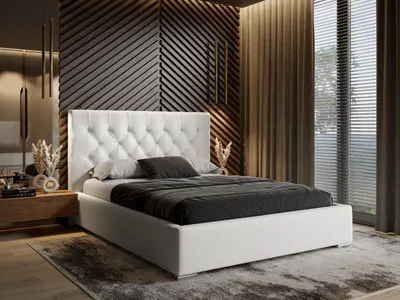 Produktbild von Doppelbett GLAMOUR II Polsterbett mit Knöpfen 160x200 cm Madrid 920 ohne Matratze