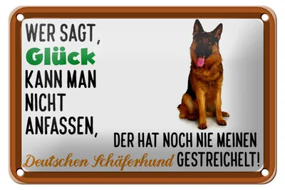 Produktbild von Blechschild Spruch 18x12cm Glück Deutscher Schäferhund Hund