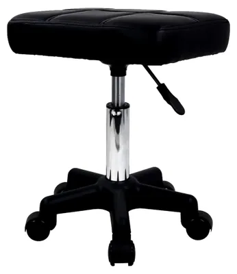 Produktbild von Rechteckiger Rollhocker mit Rädern, höhenverstellbarer Drehhocker für Spa, Salon und Massage, Schwarz