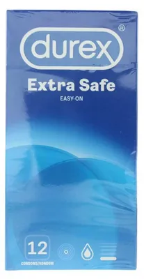 Zdjęcie produktu dla Zestaw, Durex, Extra Safe, prezerwatywy, przezroczyste, wykonane z kauczuku, 12 sztuk