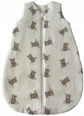 Produktbild von Musselin Babyschlafsack Baby 1.0 TOG mit Doppelreißverschluss 80-86 aus 100% Baumwolle