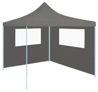 Productafbeelding van vidaXL Partijwand voor paviljoen met ramen, 4x2 meter, antraciet