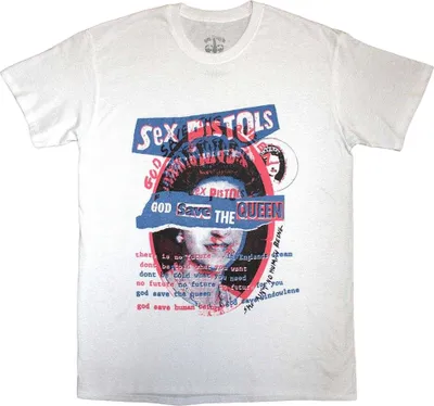 Image de Pistols - "God Save The Queen" T-shirt homme/femme unie RO13421 (XL) (Blanc)