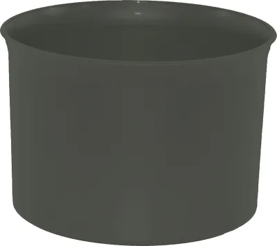 A dark gray planter pot is shown against a white background.