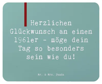 Produktbild von Mr. & Mrs. Panda Mauspad Spruch 1961 Geburtstag - Meeresbrise - Geschenk, einzigartig, besondere Momente, Freunde, Erinnerungen, computer mousepad, laptop, Happy Birthday