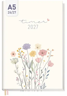 Produktbild von Chäff-Timer 2026/2027 / 17 Monate / A5 / Flower Joy / Häfft-Verlag