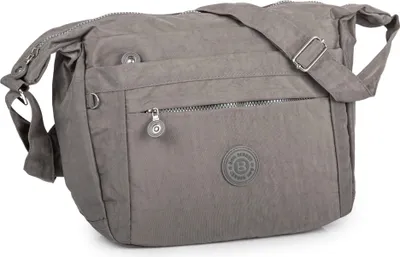 Produktbild von Bag Street Leichte Umhängetasche Geräumige Crinkle-Nylon Damen und Herren Grau