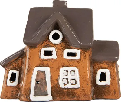 Immagine prodotto di Clayre & Eef Portacandele House 20x11x16 cm in Vetroceramica arancione