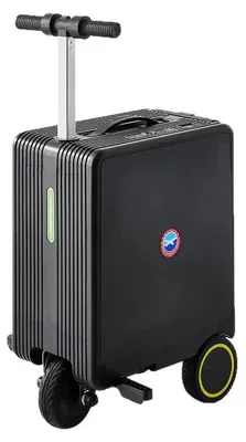 Immagine prodotto di Valigia elettrica – Trolley per bagaglio a mano da 50 cm – Adatta per bambini e adulti – Serratura TSA – 4 ruote multidirezionali – Scocca in ABS resistente – Colore: nero