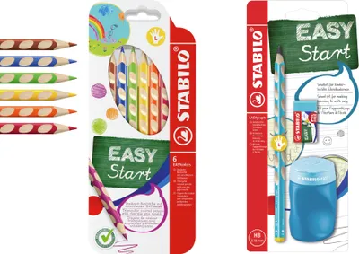 Produktbild von STABILO Ergonomischer Dreikant-Buntstift EASYcolors 6er Etui + Schulset EASYgraph mit Bleistift, Spitzer und Radiergummi