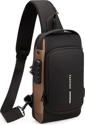 Produktbild von Famanu Brusttasche mit Schulterriemen - Braun, Groß