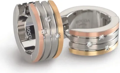 Produktbild von Boccia Titancreolen tricolor mit Diamant 0,03 ct. 0592-03