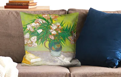 Produktbild von MuchoWow® Zierkissen Sofakissen Wohnzimmer Dekokissen 50x50 cm Der Oleander - Gemälde von Vincent van Gogh - Komfort - Sofakissen