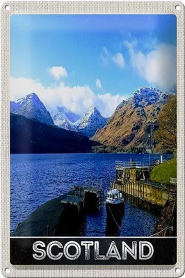 Produktbild von Blechschild Reise 20x30cm Schottland Insel Gebirge Schnee Trip