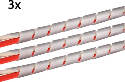 Produktbild von TPFNet 3er Pack Premium Spiral-Kabelschlauch 4-50mm, Silber, 10m
