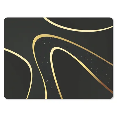 Produktbild von MuchoWow® Mauspad Mousepad Goldene Wellen auf schwarzem Hintergrund 23x19 cm - Mousepads - Maus Mat - Pad - Mausunterlage - Schreibtischunterlage - Mauspad