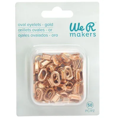 Produktbild von 50 ovale Ösen – 50 goldfarbene ovale Ösen – We R