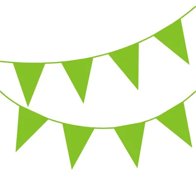 Vlaggenbanner 10 m, 20 Wimpel, Grün, 30x20 cm, Plastik, für Feste