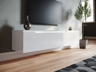 Produktbild von SONNI TV-Schränke Weiß Hochglanz Hängend mit Led 180 x 35 x 30cm