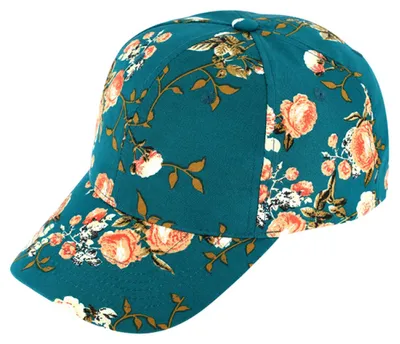 Fiebig Sommerliche Baseball-Cap mit Blumenmuster in blau