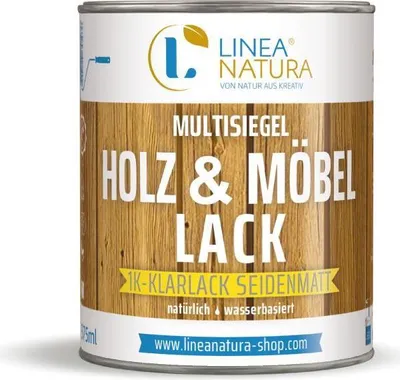 Produktbild von Multisiegel Holz und Möbellack | natürlich | wasserbasiert | Klarlack | 375ml seidenmatt