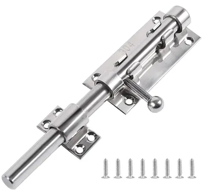 Zdjęcie produktu dla Zasuwa drzwiowa - 160 mm - Stal nierdzewna 304 - Ø 14 mm - Z otworem na kłódkę