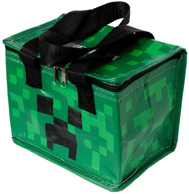Lunchtas mit Minecraft Creeper Design, isoliert, 1 Stück