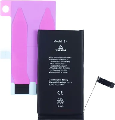Produktbild von Tradebit Akku für iPhone 14 ohne Warnmeldung 3279mAh mit Kleber Handy Akku Li-Ion Ersatzakku Reparatur