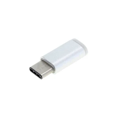 Produktbild von OTB Adapter - Micro-USB 2.0 Buchse auf USB Type C (USB-C) Stecker - silber - Metallgehäuse