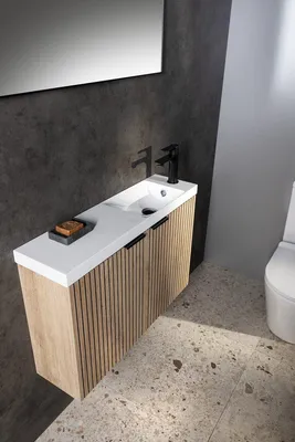 Produktbild von Sapho LATUS X STRIP Unterschrank mit Waschbecken 80x54,5x22cm, Alabama Eiche