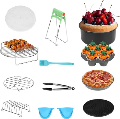 Immagine prodotto di Accessori per friggitrice ad aria Jopassy, set di accessori per friggitrice ad aria da 12 pezzi per friggitrice ad aria4.0QT-8QT
