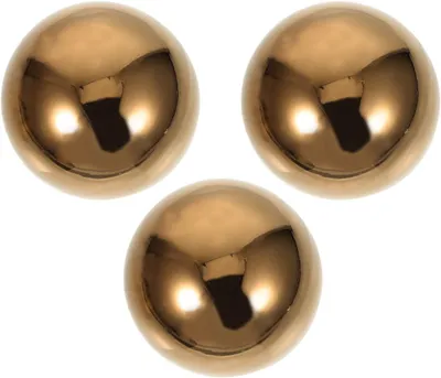Image de Boules de jardin de 76 mm, lot de 3, dorées et argentées, pour la décoration de jardin