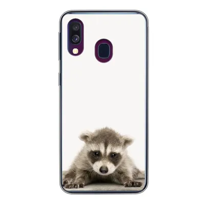 Produktbild von MuchoWow® Handyhülle Schutzhülle Hülle für Samsung Galaxy A40 Waschbär - Tiere - Jungen - Mädchen Silikon Softcase Handy Hülle - Handy-Tasche