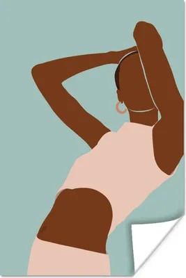 Produktbild von MuchoWow® Poster Frau - Sommer - Abstrakt 120x180 cm - Kunstposter