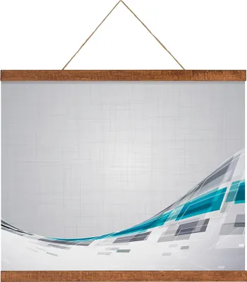 Produktbild von Poster-Klemmschiene aus Holz, holzfarben dunkel, 420 mm, für Poster DIN A2 hoch / DIN A3 quer, Posterleiste, Klemmleiste magnetisch
