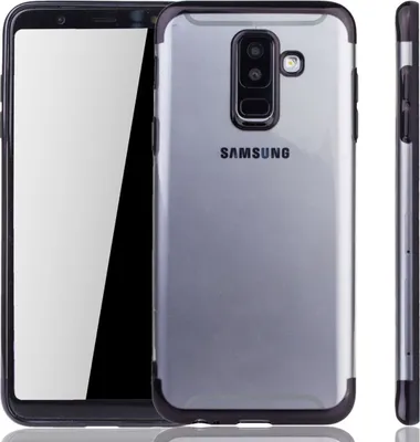 Produktbild von Handyhülle für Samsung Galaxy A6 Plus Schwarz - Clear - TPU Silikon Case Backcover Schutzhülle in Transparent Schwarz