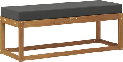 Image de Banc de jardin Naturel et Anthracite 115 x 43 x 45 cm