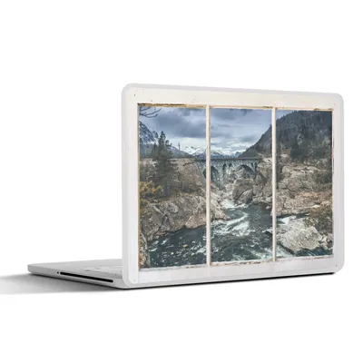 Produktbild von MuchoWow® Laptop Aufkleber Sticker Cover Aussicht - Brücke - Wasser 25x18 cm - Laptop-Deko