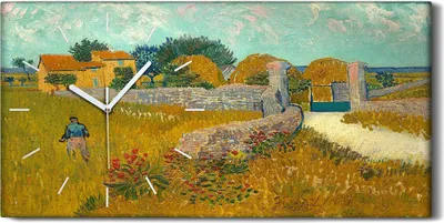 Produktbild von Dekor Leinwand Uhr Wandbilder Geräuschlos 60x30 Bauernhaus in der Provence - weiße Hände