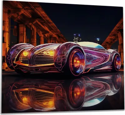 Produktbild von Wallario Herdabdeckplatte aus Glas, Größe 60 x 52 cm 1-teilig, Motiv Lichtspiel-Roadster